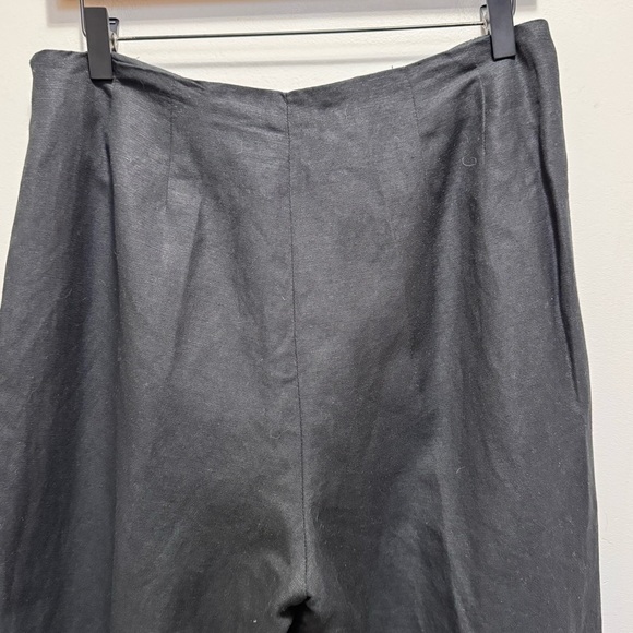 Rosanna Black High Rise Linen Cotton Cropped Pants Size 12 - Picture 6 of 12